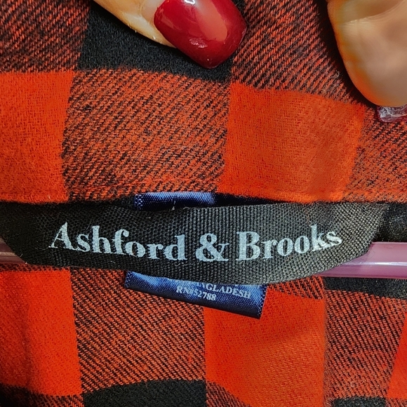 Ashford and Brooks Men's Flanel Plaid long Sleeves Cotton Blend nighhyshirt 3XL - Picture 3 of 11